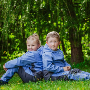 ESITO | Dětská jarní softshellová bunda DUO Blue - modrá / 80
