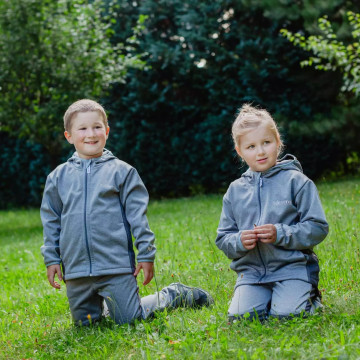 ESITO | Dětská jarní softshellová bunda DUO Grey - šedá / 80