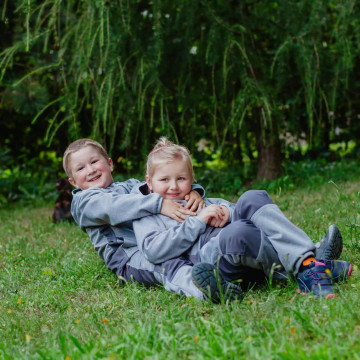 ESITO | Dětská jarní softshellová bunda DUO Grey - šedá / 80