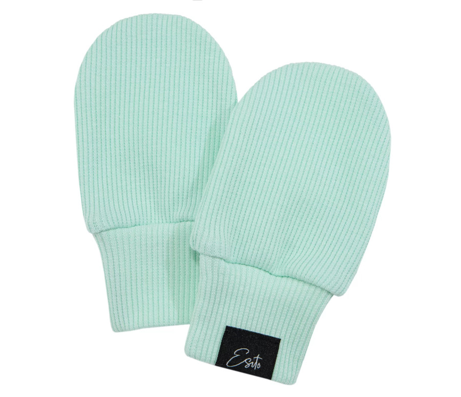 ESITO | Kojenecké rukavice žebrované Color Mint - mintová / 56
