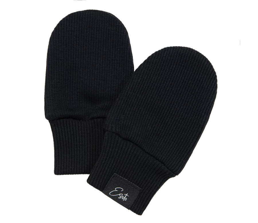 ESITO | Kojenecké rukavice žebrované Color Black - černá / 56