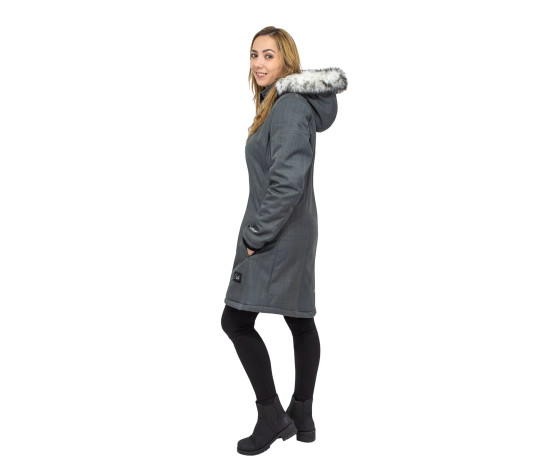ESITO | Dámský zimní softshellový kabát s beránkem Lamb Grey - šedá / L