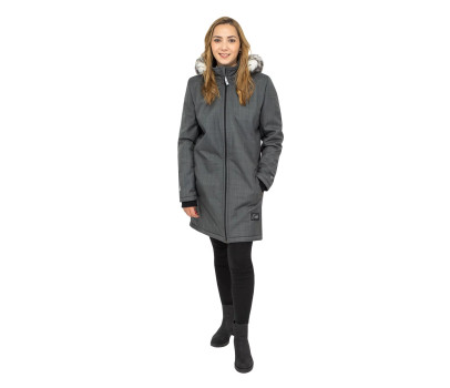 ESITO | Dámský zimní softshellový kabát s beránkem Lamb Grey - šedá / L