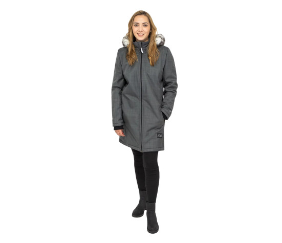 ESITO | Dámský zimní softshellový kabát s beránkem Lamb Grey - šedá / L