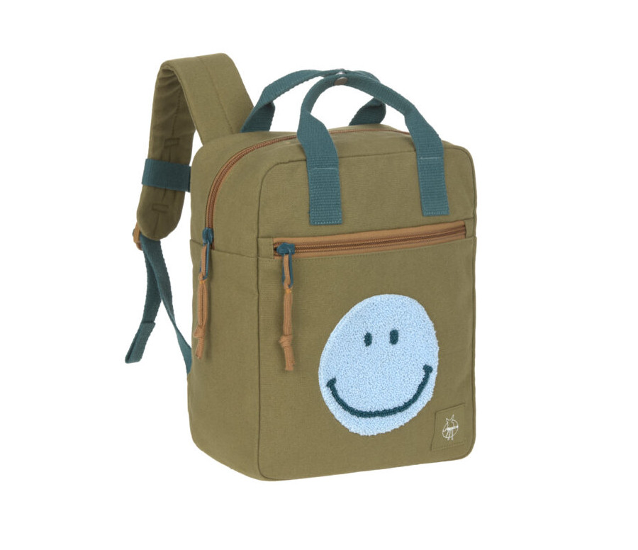 Green Label Little One & Me Square Backpack Small Gots olive