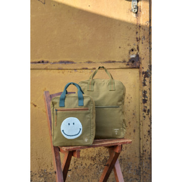 Green Label Little One & Me Square Backpack Small Gots olive