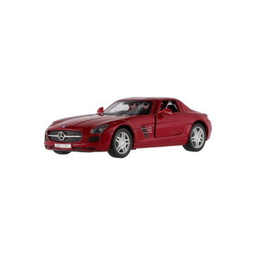 Auto Kinsmart Mercedes-Benz SLS AMG kov/plast 13cm na zpětné natažení 4 barvy 12ks v boxu