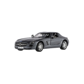 Auto Kinsmart Mercedes-Benz SLS AMG kov/plast 13cm na zpětné natažení 4 barvy 12ks v boxu