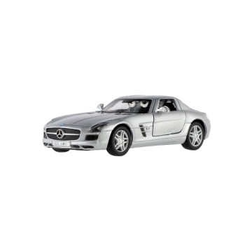 Auto Kinsmart Mercedes-Benz SLS AMG kov/plast 13cm na zpětné natažení 4 barvy 12ks v boxu