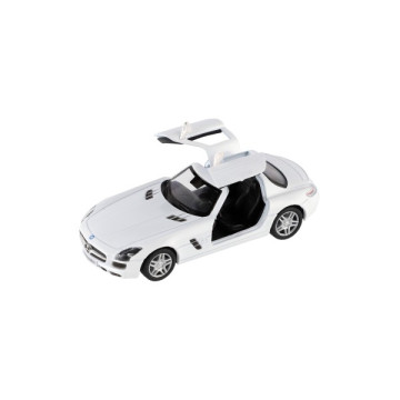 Auto Kinsmart Mercedes-Benz SLS AMG kov/plast 13cm na zpětné natažení 4 barvy 12ks v boxu