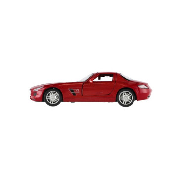 Auto Kinsmart Mercedes-Benz SLS AMG kov/plast 13cm na zpětné natažení 4 barvy 12ks v boxu