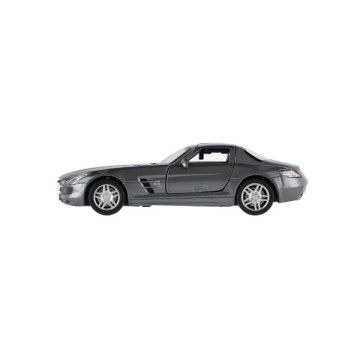 Auto Kinsmart Mercedes-Benz SLS AMG kov/plast 13cm na zpětné natažení 4 barvy 12ks v boxu