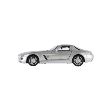 Auto Kinsmart Mercedes-Benz SLS AMG kov/plast 13cm na zpětné natažení 4 barvy 12ks v boxu