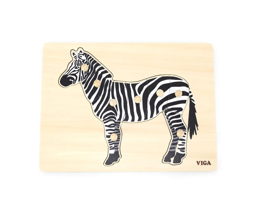 Dětské dřevěné puzzle vkládačka Montessori Viga Zebra