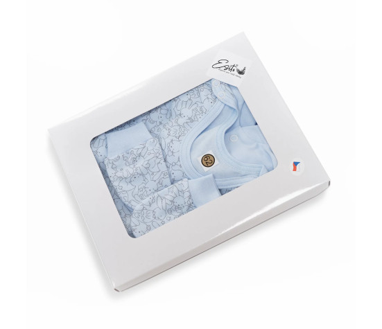 ESITO | Souprava do porodnice Zája Soft blue 3 dílná - modrá / 56