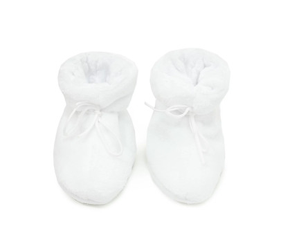 ESITO | Kojenecké botičky Mikroplyš White star - bílá / 3 - délka stélky: 13 cm