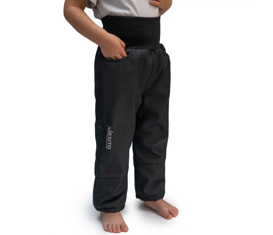 ESITO | Dětské softshellové oteplovačky na zimu Lamb Black - černá / 86