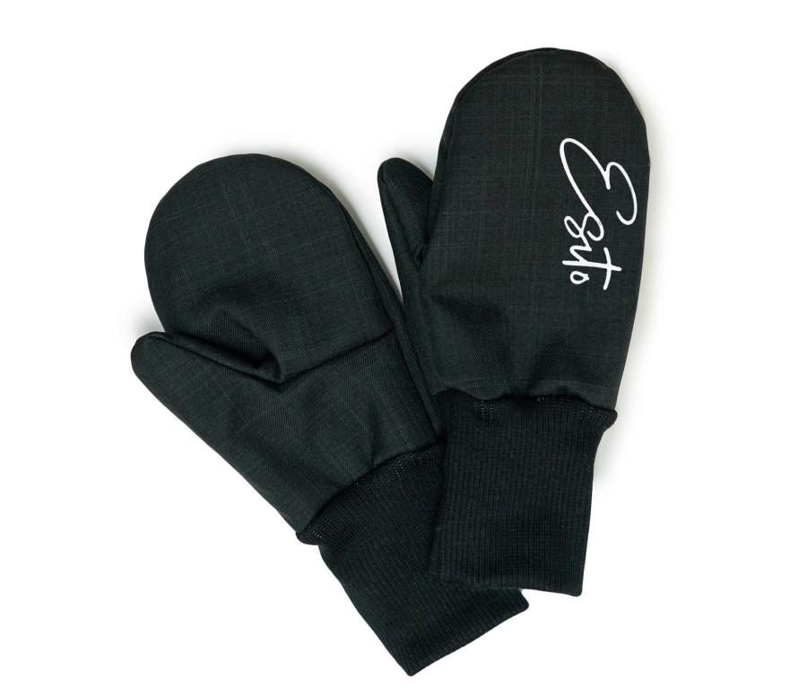 ESITO | Zimní palcové rukavice softshell s beránkem Lamb Black - černá / 1 - 2 roky