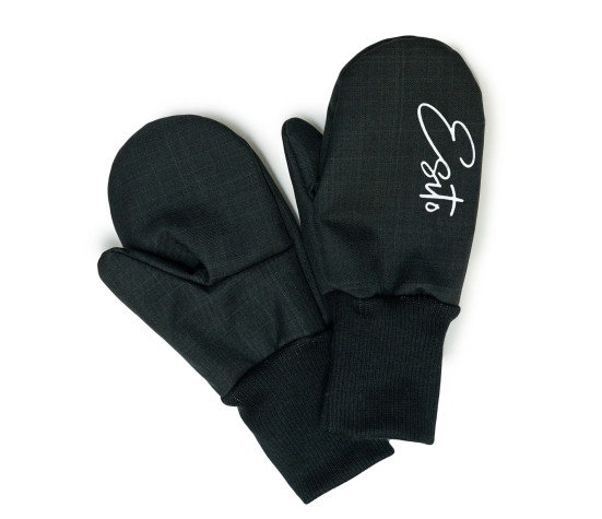 ESITO | Zimní palcové rukavice softshell s beránkem Lamb Black - černá / 1 - 2 roky