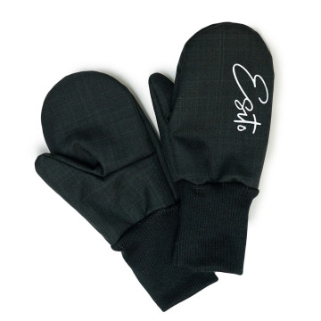 ESITO | Zimní palcové rukavice softshell s beránkem Lamb Black - černá / 1 - 2 roky