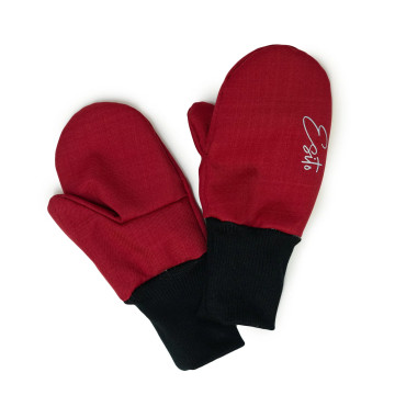 ESITO | Zimní palcové rukavice softshell s beránkem Lamb Red - červená / 2 - 3 roky