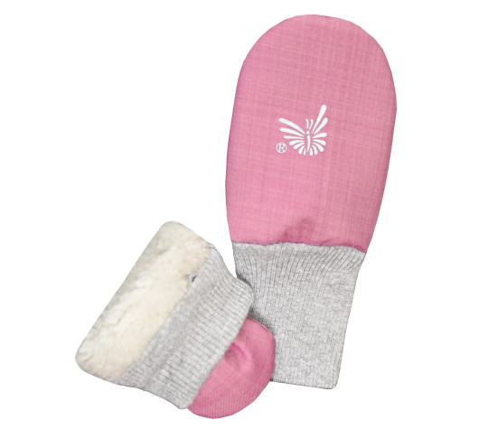 ESITO | Zimní bezpalcové rukavice softshell s beránkem Antique pink - antique pink / 74 - 80