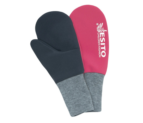 ESITO | Palcové rukavice softshell DUO Pink - růžová / 2 - 3 roky
