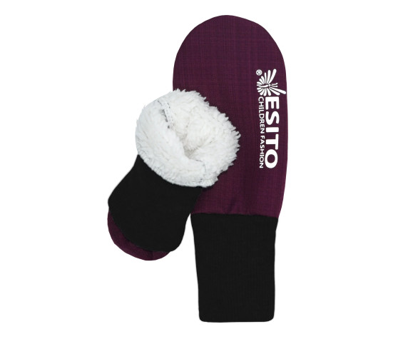 ESITO | Zimní palcové rukavice softshell s beránkem Lamb Fuchsie - fuchsiová / 2 - 3 roky