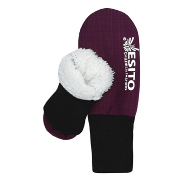 ESITO | Zimní palcové rukavice softshell s beránkem Lamb Fuchsie - fuchsiová / 2 - 3 roky
