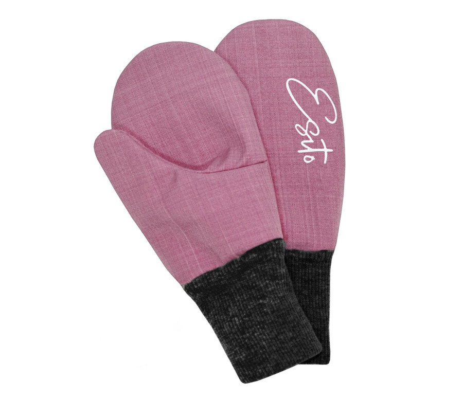 ESITO | Zimní palcové rukavice softshell s beránkem Antique Pink - antique pink / 2 - 3 roky