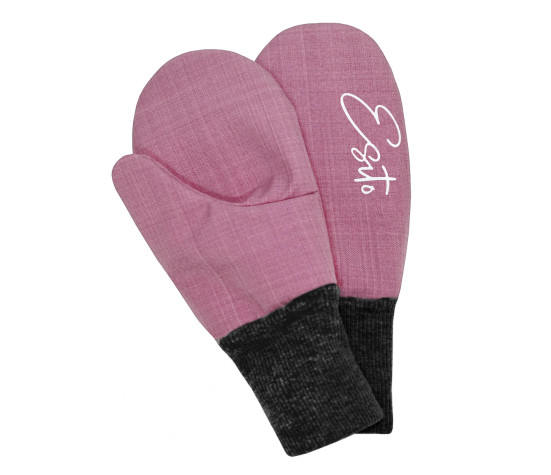 ESITO | Zimní palcové rukavice softshell s beránkem Antique Pink - antique pink / 2 - 3 roky