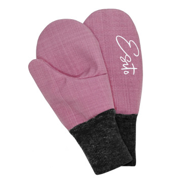 ESITO | Zimní palcové rukavice softshell s beránkem Antique Pink - antique pink / 2 - 3 roky