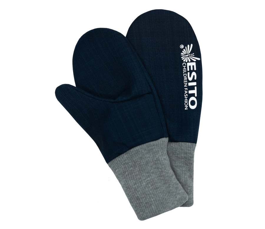 ESITO | Zimní palcové rukavice softshell s beránkem Lamb Navy Blue - navy blue / 2 - 3 roky
