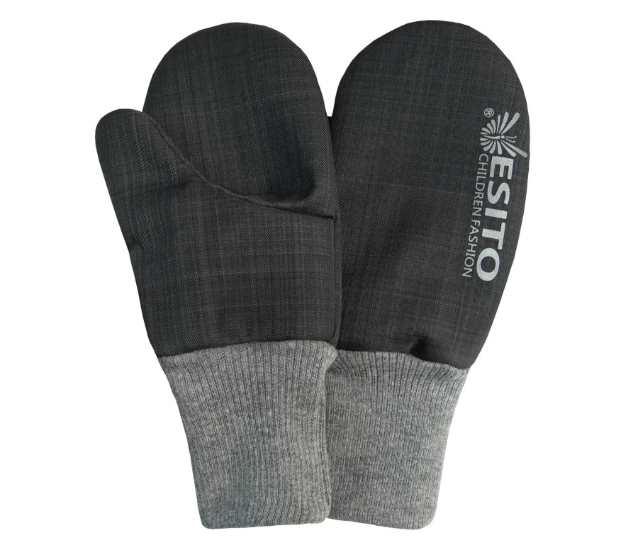 ESITO | Zimní palcové rukavice softshell s beránkem Lamb Grey - grey / 3 - 5 let