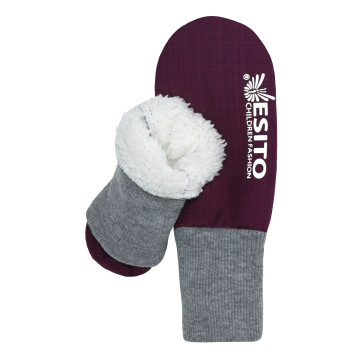 ESITO | Zimní palcové rukavice softshell s beránkem Lamb Grey - grey / 3 - 5 let