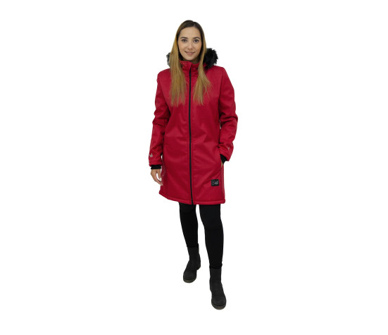 ESITO | Dámský zimní softshellový kabát s beránkem Lamb Red - červená / S