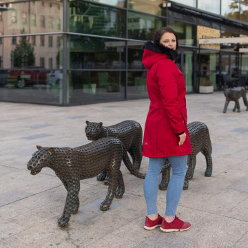 ESITO | Dámský zimní softshellový kabát s beránkem Lamb Red - červená / S