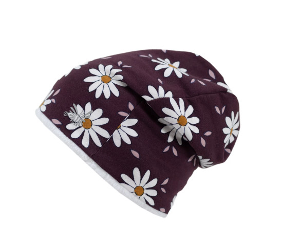 ESITO | Zimní čepice spadená Daisy - vínová / 42