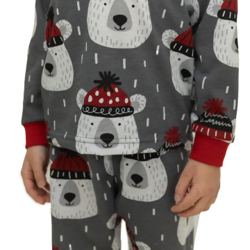ESITO | Dětské pyžamo Christmas bear - šedá / 86