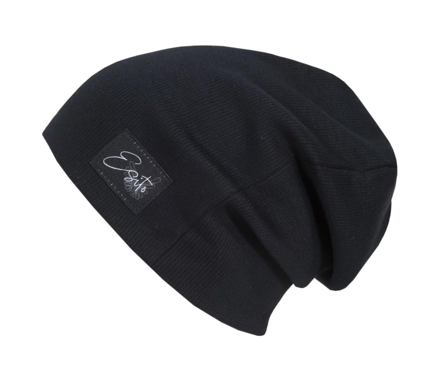 ESITO | Žebrovaná čepice spadená Color Black - černá / 42