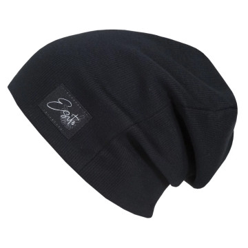 ESITO | Žebrovaná čepice spadená Color Black - černá / 42
