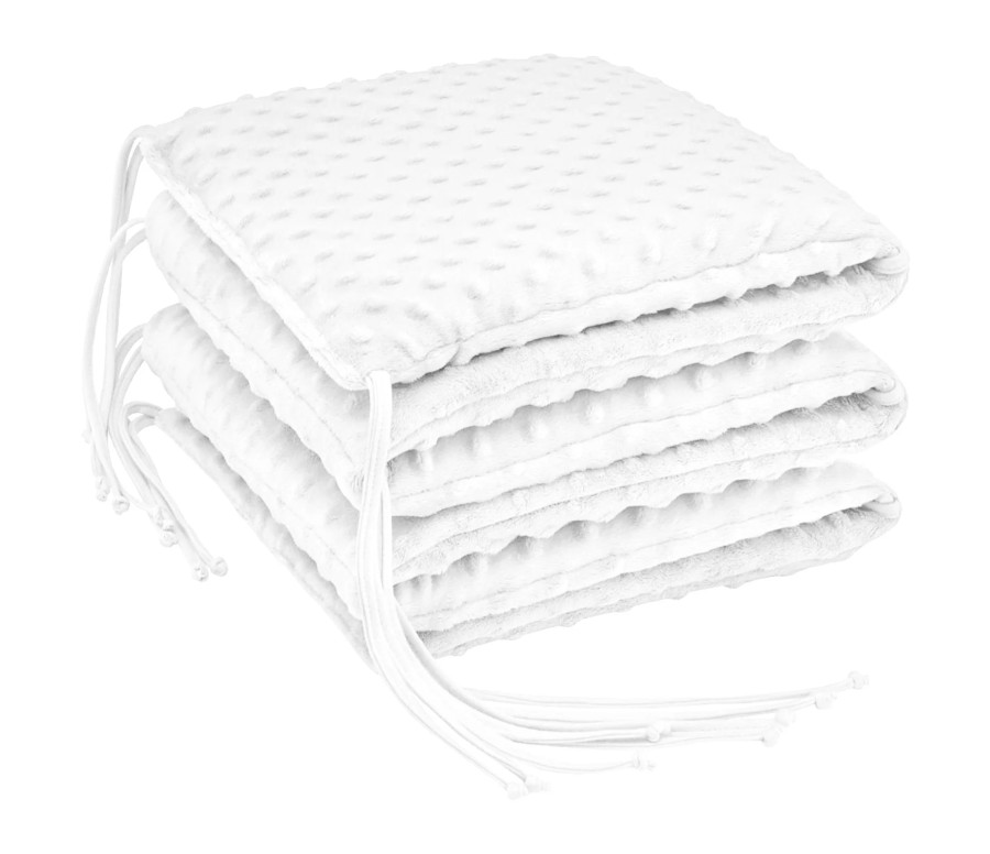 ESITO | Luxusní mantinel do postýlky MINKY White - bílá / 28 x 180 cm