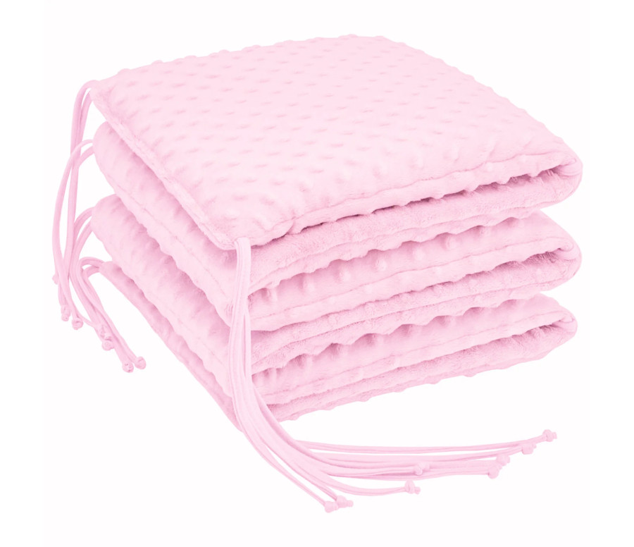 ESITO | Luxusní mantinel do postýlky MINKY Pink - růžová / 28 x 180 cm