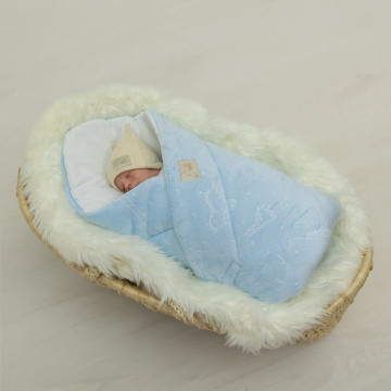 ESITO | Mikroplyšová zavinovačka pro miminko ZOO Baby blue 85x85 cm - modrá / 85 x 85 cm