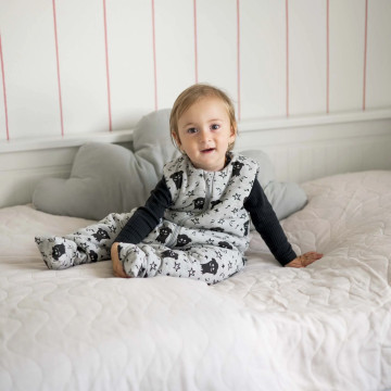 ESITO | Spací pytel s nohavicemi Strašidýlko - šedá / 9 m - 36 m