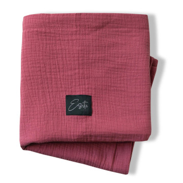 ESITO | Mušelínová deka dvojitá Ruby red - rubínová / 75 x 100 cm