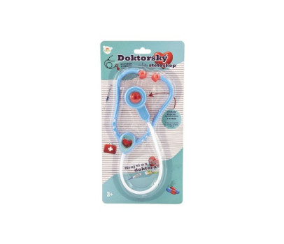 Doktor/lékař stetoskop plast 53cm na baterie se světlem se zvukem na kartě 17x34x3cm