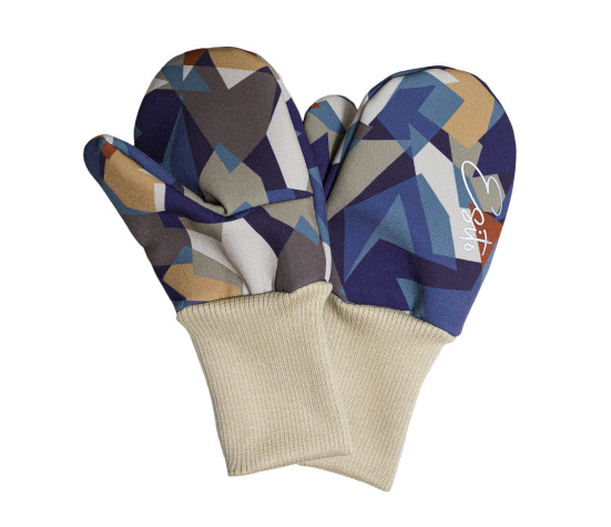 ESITO | Palcové rukavice softshell Geometrics - béžová / 2 - 3 roky