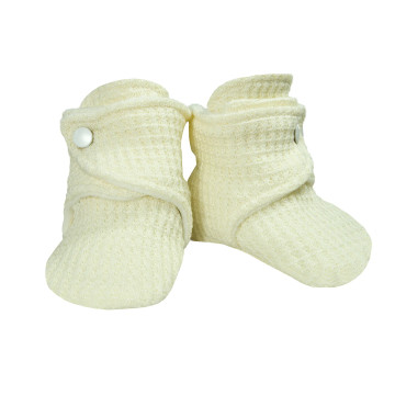 ESITO | Capáčky pro miminko barefoot svetrové Vanilla - smetanová / 0 - délka stélky: 10 cm