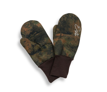 ESITO | Palcové rukavice softshell DUO Forest - hnědá / 2 - 3 roky